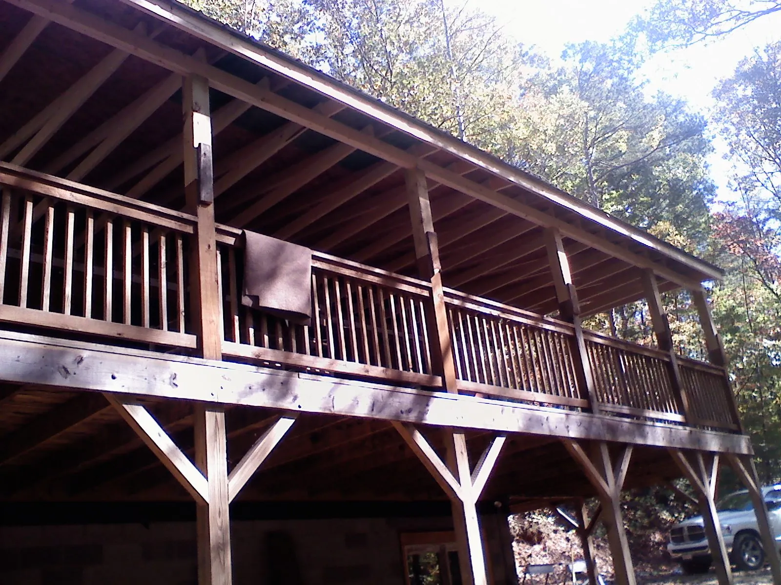 Timber framing under a new elevated porch and deck — Roof Leak Repair in Olivebridge by Roofing Brothers